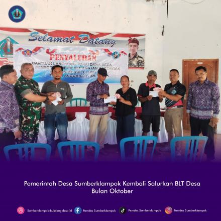 Pemerintah Desa Sumberklampok Kembali Salurkan BLT Desa Bulan Oktober